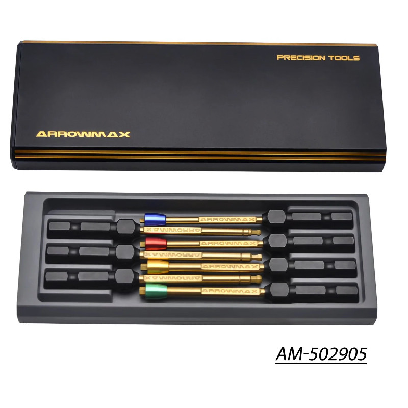 ARROWMAX Power Tool Tip Set With Aluminium Case Black Golden (7)