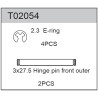 Team C T02054 Front-Outer Hinge Pin 3 x 27.5mm (2)