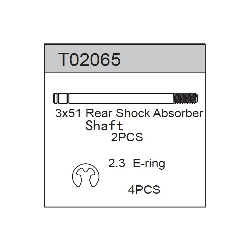 Team C T02065 Shock Shaft 3.0 x 51mm (2)
