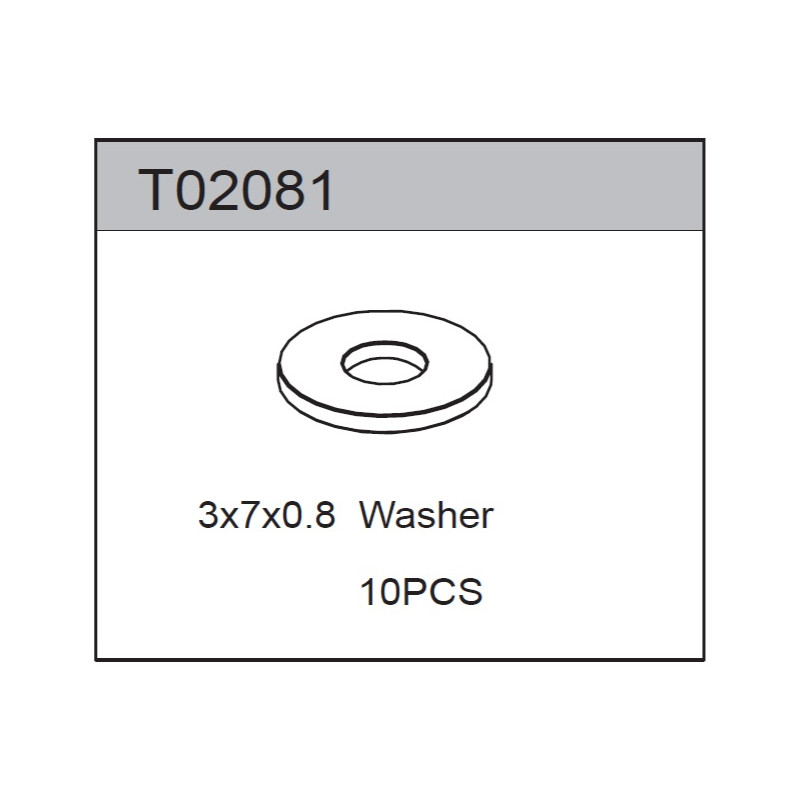 Team C T02081 Washer 3x7x0.8mm (10)