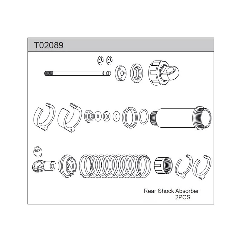 Team C T02088 Front Shock Set (2)