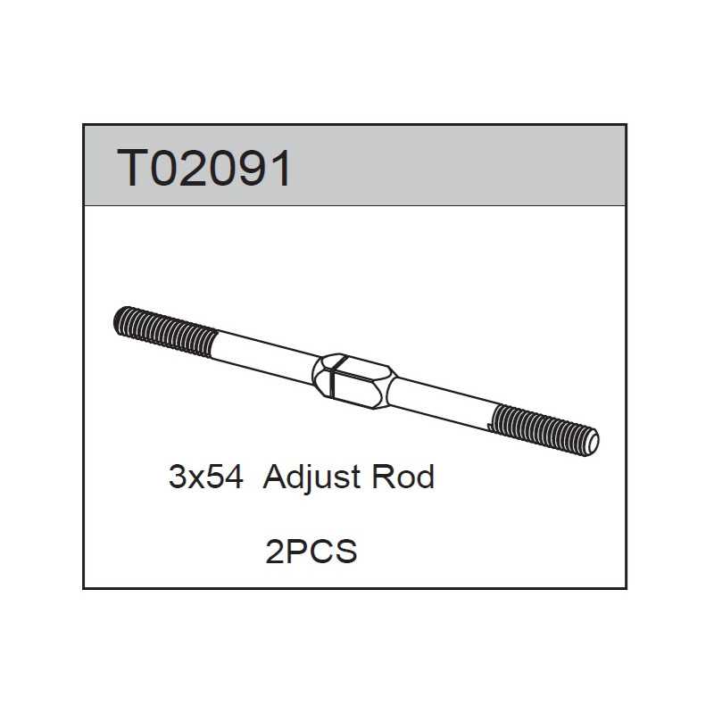 Team C T02091 Turnbuckle 3 x 54mm (2)