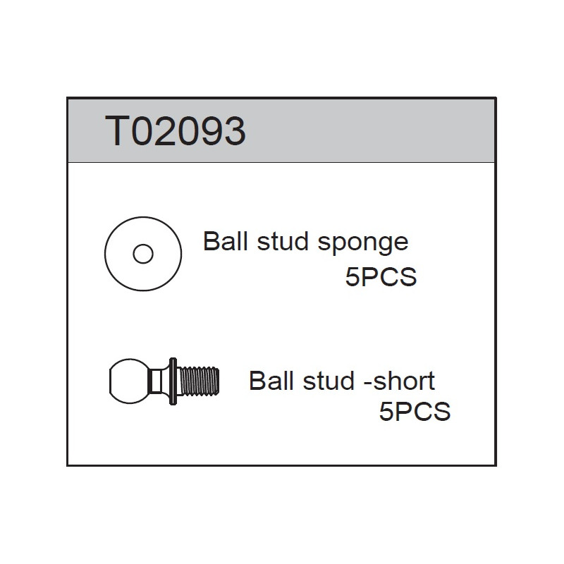 Team C T02093 Ball Stud 4.8 x 11.35mm (5)