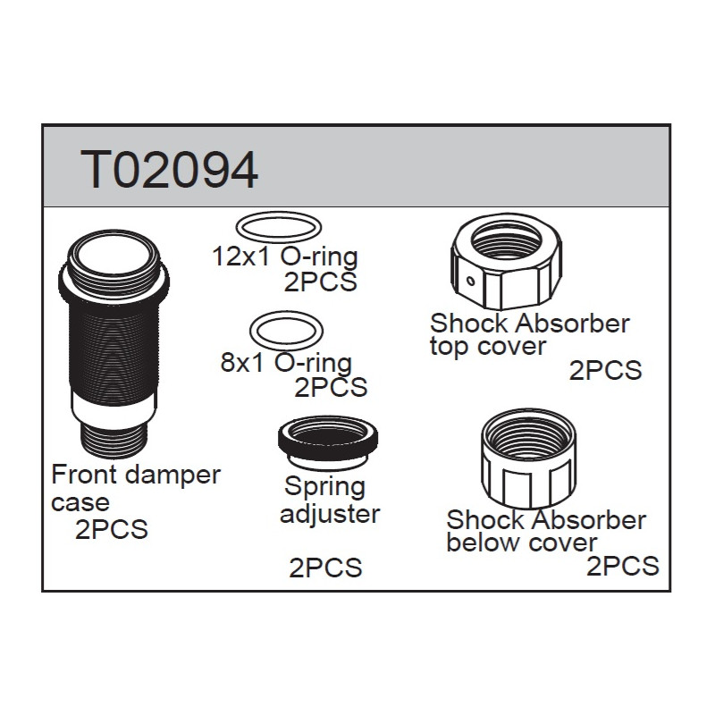 Team C T02094 Aluminium Front Shock Body (2)