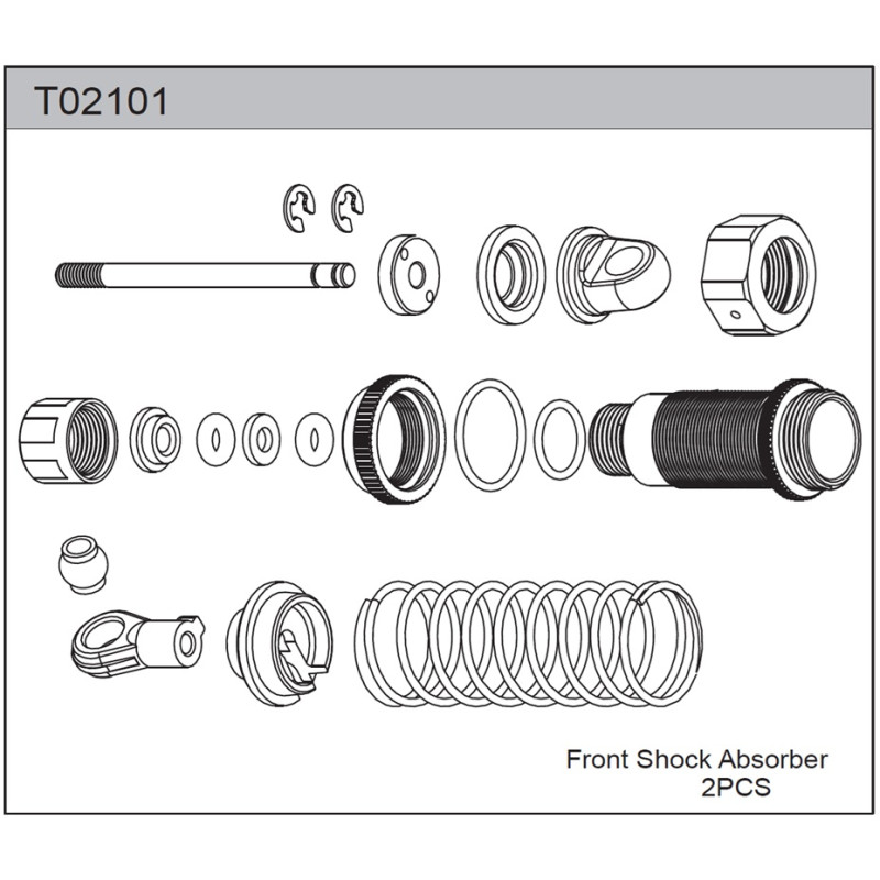 Team C T02101 Aluminium Front Shock Set (2)
