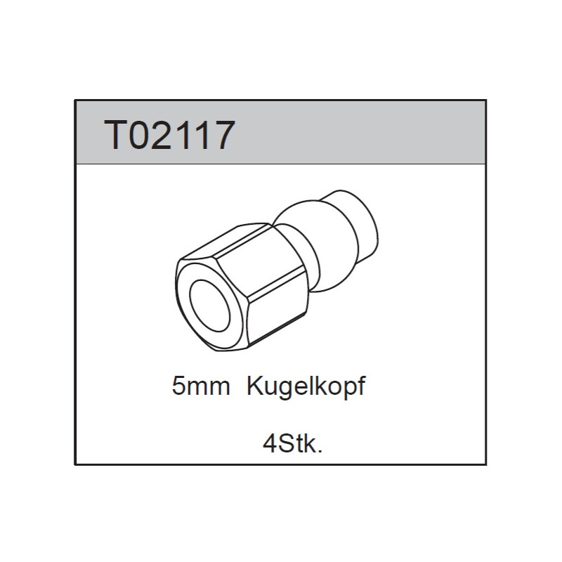 Team C T02117 Plastic Ball Stud 5mm (4)