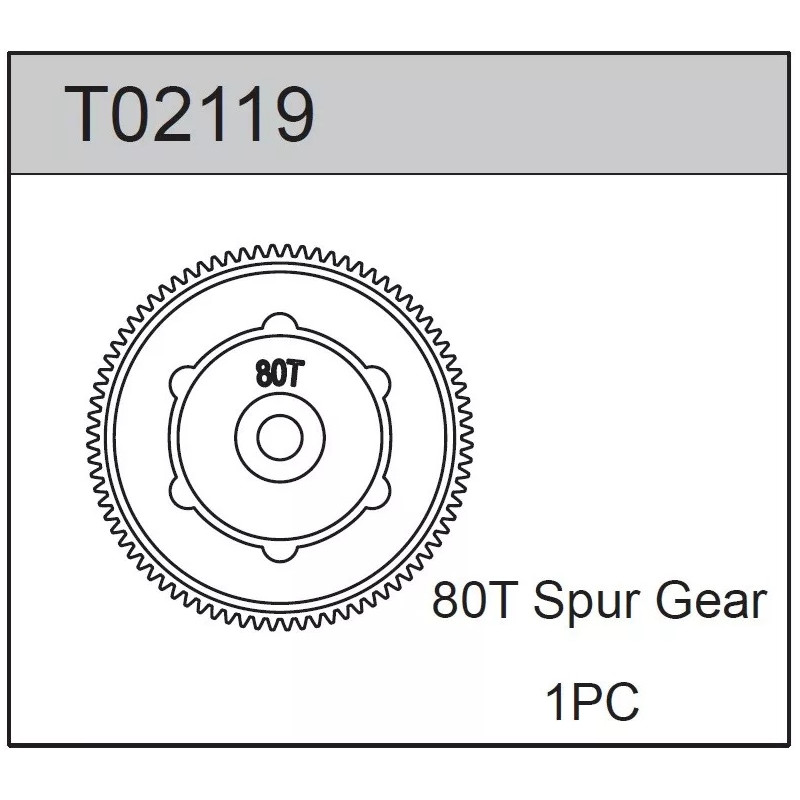 Team C T02119 Spur Gear 48P/ 80T