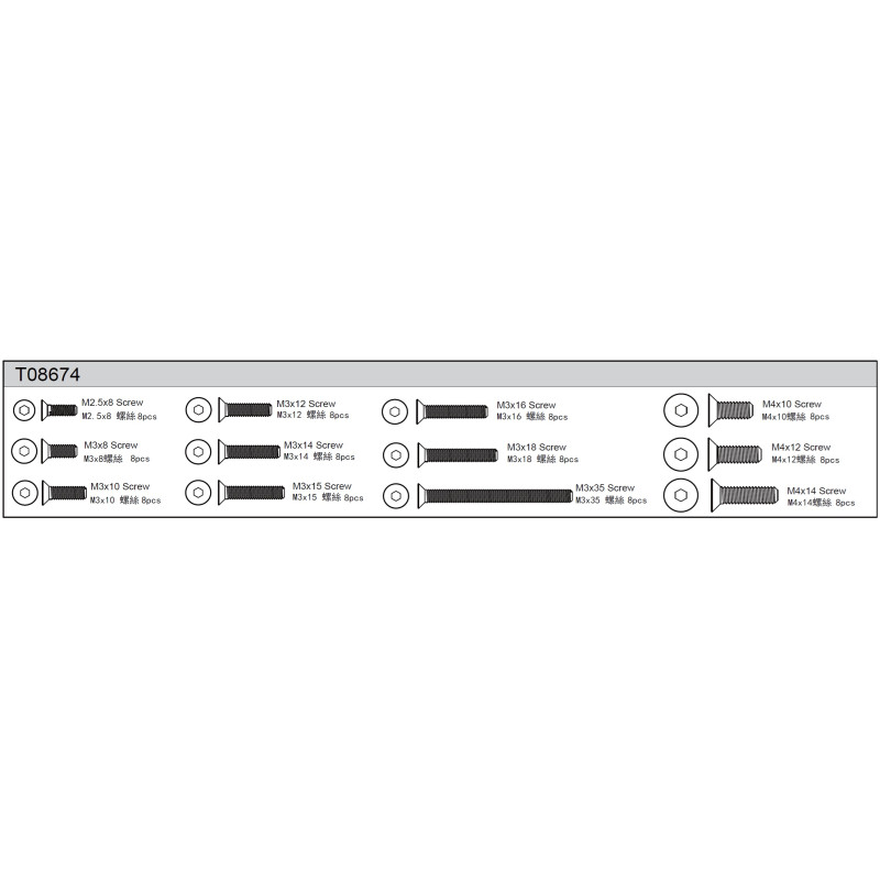 Team C T08674 Flat Head Screw Set