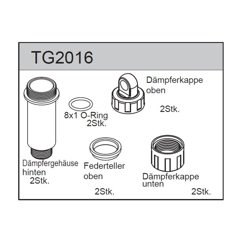 Team C TG2016 Rear Shock Case Set