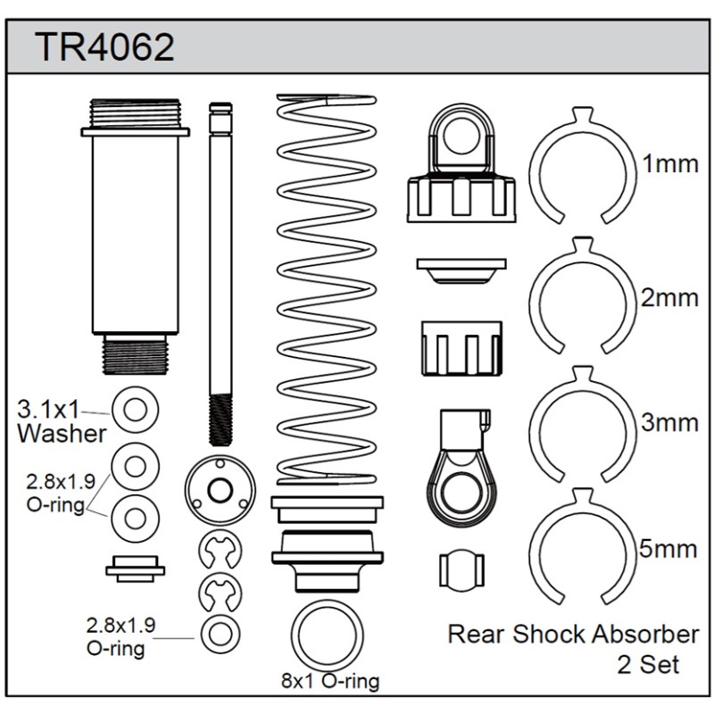 Team C TR4062 Rear Shock Set (2)