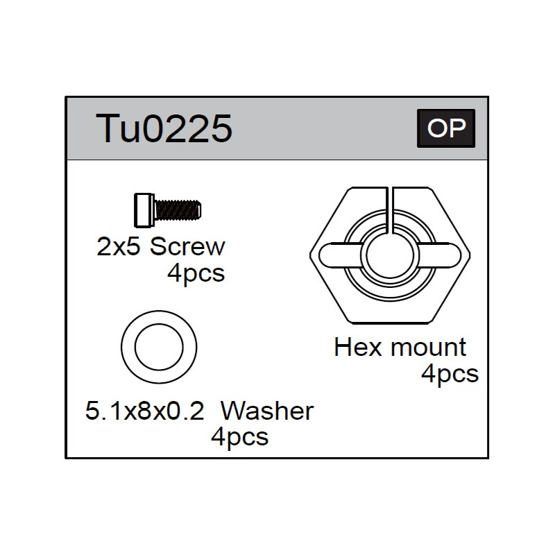Team C TU0225 12mm Wheel Hex (4)