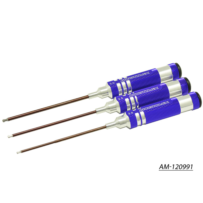 ARROWMAX AM-120991 2.0, 2.5 & 3.0 x 120mm Ball Metric Allen Wrench