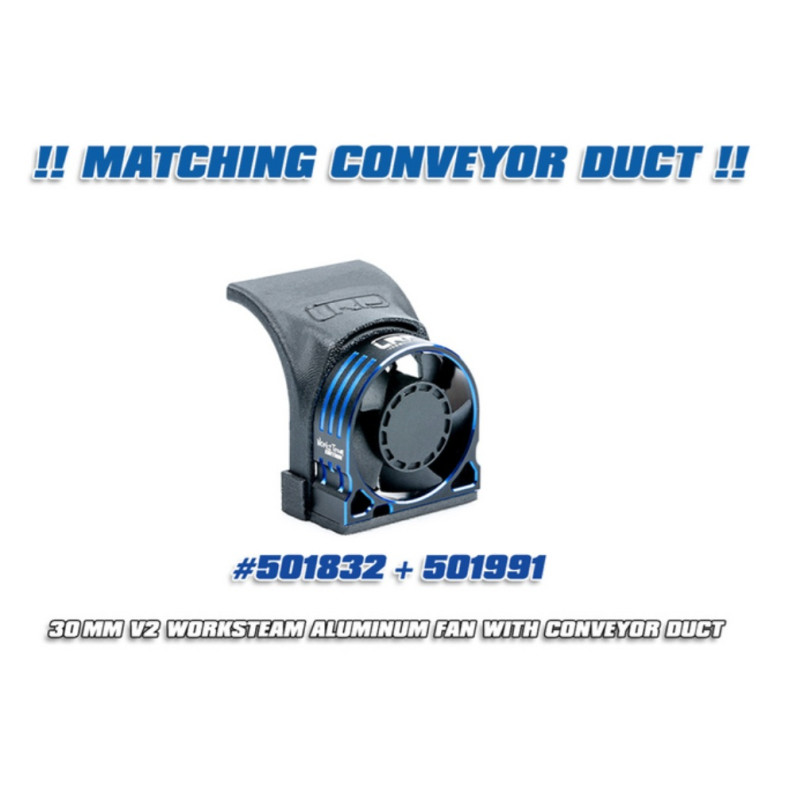 LRP 501832 + 501991 WorksTeam 30mm V2 Aluminium Motor Fan+ Conveyor Duct